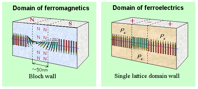 Illust:Domain wall of ferromagnetics and ferroelectrics